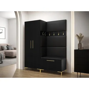 Předsíňová stěna Šatní skříň Veneti ANDORA 158 x 196 x 46 cm černá