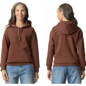 Pánská mikina Tepláková Mikina s kapucí GILDAN SF500 Hnědá kakao klokanka s kapucí klokaním