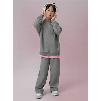 Dívčí oblečení Dívčí tepláky s širokými nohavicemi - šedé