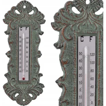 Zahradní dekorace Litinový teploměr zahradní venkovní Dekorace z litiny