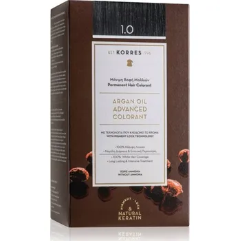 Barva na vlasy Korres Arganol 1.0 Black 50 ml barva na vlasy