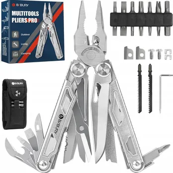 Multifunkční nůž Multifunkční nářadí multitool NŮŽ Bibury Pro 19v1 + BITY POUZDRO SADA