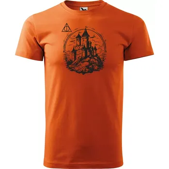 Pánské tričko Sablio Tričko s potiskem Relikvie Škola - oranžové S