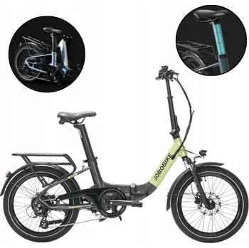 Jízdní kolo Elektrokolo (méně než 250 W) Jobobike Składany městské kolo JOBOBIKE Ace rám M hliníkové kolo 20" zelené 250 W