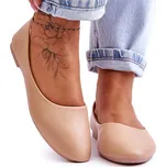 KOŽENÉ KLASICKÉ BALERÍNKY BEZ ZAPÍNÁNÍ BÉŽOVÉ 36