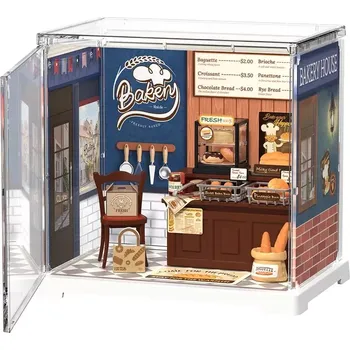 3D puzzle RoboTime 3D dřevěná skládačka mini pekárna – miniatura domečku