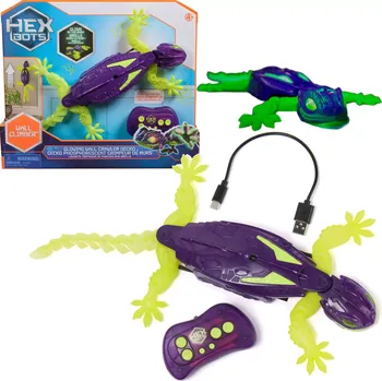 Robot Gecko HEX BOTS dálkově ovládaný robotický gekon na zeď se svítícími efekty