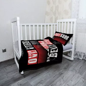 Povlečení Sablio Mikroplyšové dětské povlečení do postýlky La Casa de Papel Professor or Bella Ciao motiv 3 - 120x90 / 40x60