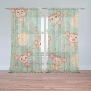 Záclona Sablio Záclony Roztomilé opičky: 2ks 150x250cm