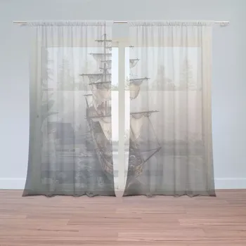 Záclona Sablio Záclony Plachetnice na klidném moři: 2ks 150x250cm