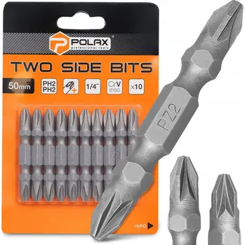 Bit 10x OBOUSTRANNÝ BIT PZ2 50mm MAGNETICKÝ ŠROUBOVACÍ HROT BITY DO VRTAČKY