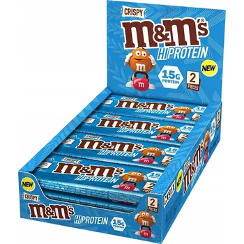 M&M's Hi Protein Chocolate Bar 12x52g PROTEINOVÁ TYČINKA Křupavá