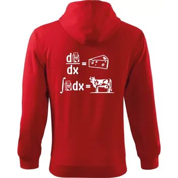 Pánská mikina Matematika mléko - Mikina s kapucí na zip trendy zipper - 3XL ( Červená )