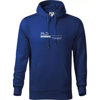 Pánská mikina In progress titul Ph.D. doktor / doktorka (filozofie) - Mikina pánská Cape s kapucí - XL ( Královská modrá )