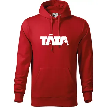 Pánská mikina Táta nápis - rybář - Mikina pánská Cape s kapucí - 4XL ( Červená )