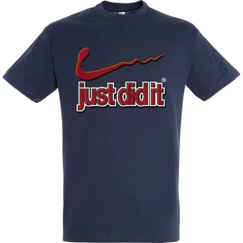 panske-levne-bavlnene-tricko-digi-potisk-just-did-it Barva: Navy - tmavě modrá, velikost: 5XL