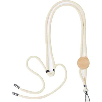 Reklamní Cohol Neck lanyard s držákem na mobilní telefon, kruh, přírodní