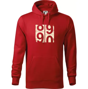 Pánská mikina Tachometr 90 - Mikina pánská Cape s kapucí - 5XL ( Červená )