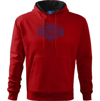 Pánská mikina Muškaření dvě ryby - Mikina pánská Cape s kapucí - 5XL ( Červená )