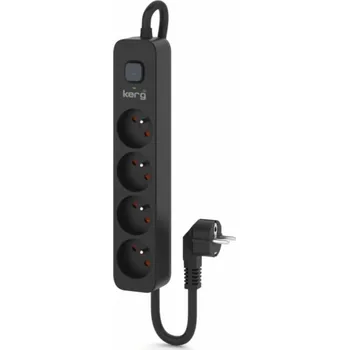 Elektrická zásuvka Napájecí lišta KERG s jističem - 4 zásuvky 16A 5m