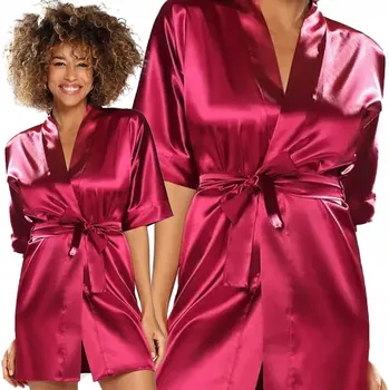 Dámský župan DKaren 90 Dámský župan Župan Saténový bordó L