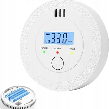 Detektor CO Bateriový Detektor Oxidu Uhelnatého (Čidla CO) + 2x AA Baterie