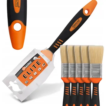 Malířský štětec 5x PLOCHÝ ŠTĚTEC 38 mm MALÍŘSKÝ NA VODOU ŘEDITELNÉ BARVY A LAKY Univerzální Z1-P