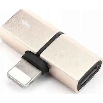 Adaptér HF/audio Lightning - Lightning zlatý