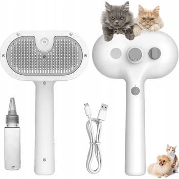 Kartáč pro zvířata PARNÍ KARTÁČ PRO KOČKY PSY K ČESÁNÍ SRSTI, PAŘÍCÍ KARTÁČ Steamy Cat Brush