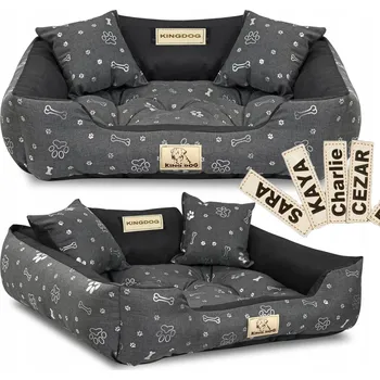 Pelíšek pro psa Pelíšek pro psy kotec 100x75 KINGDOG personalizovaný, nepromokavý, s kostmi