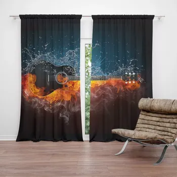 Závěs Sablio Závěs Ohnivá kytara: 2ks 140x250cm