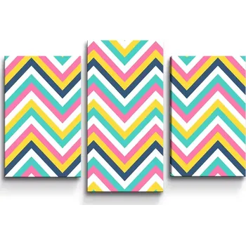 Obraz Sablio Obraz - 3-dílný Duhové klikyháky - 75x50 cm