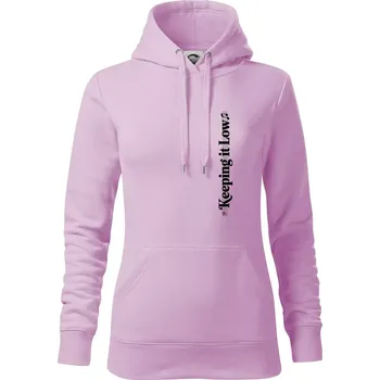 Dámská mikina KEEPING IT LOW NA VÝŠKU - basový klíč - Mikina dámská Cape s kapucí - M ( Orchid )