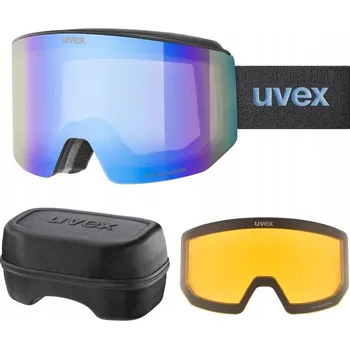 Sluneční brýle Lyžařské brýle UVEX Lace ATTRACT černé, magnetické sklo modré S2 a oranžové S1 + pouzdro