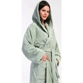 Dámský župan Lesní víla Vienetta: Dámský dlouhý župan s kapucí, khaki L i232_10187_55455957:khaki L