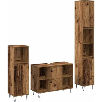Koupelnový nábytek Sada koupelnového nábytku 3 pcs Staré dřevo kompozitní dřevo Hnědá3378507