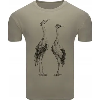 Pánské tričko Tričko s elegantním potiskem jeřábů pro milovníky ptáků S