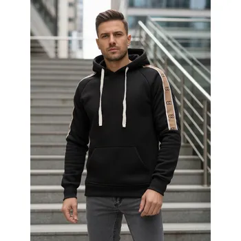 Pánská móda Pánská mikina s kapucí DStreet černá | kaki 3496955