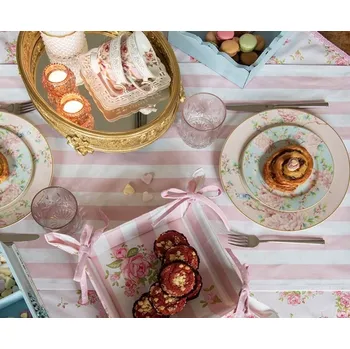 ubrus Bavlněný ubrus s květy růže Sweet Roses - 100*100 cm