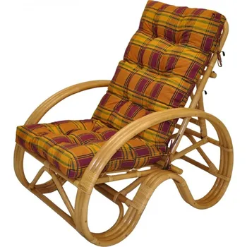 Obývací pokoj Axin Trading s.r.o. Ratanové křeslo polohovací medové polstr okrová kostka