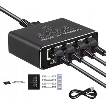 Switch Switch 4 PORT GIGABIT ETHERNET Síťový rozbočovač 1000 Mbps Přepínač