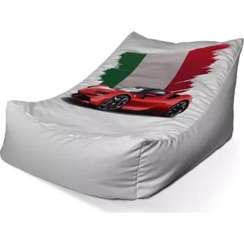 Sedací pytel Sablio Sedací vak Lounge Ferrari Italská vlajka - 80 x 95 x 50 cm