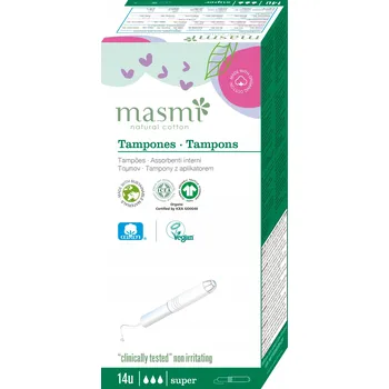 Menstruační tampony Masmi Tampony s aplikátorem z organické bavlny Super 14 kusů