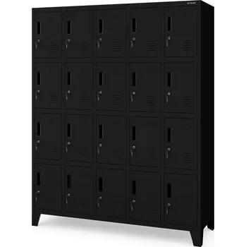 Šatní skříň Nábytek PEGAS Černá Kovová bezpečnostní šatní skříňka: ROBERT 1360 x 1720 x 450 mm
