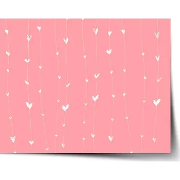 Plakát Sablio Plakát Asymetrická srdíčka - 60x40 cm