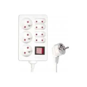 Napájecí kabel Prodlužovací Kabel přívod s přepěťovou ochranou Retlux 3 m 7 ks zásuvek bílý