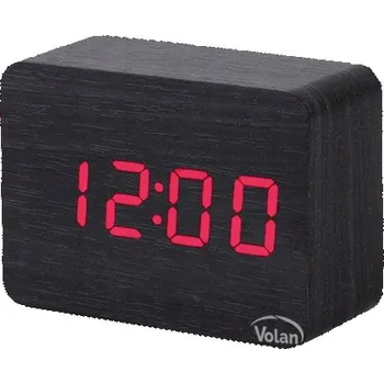 Hodiny HODINY Budík DŘEVĚNÝ LED Elektronický Digitální Stojící - TEPLOMĚR + DATUM