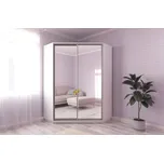 Casarredo Šatní skříň rohová CORA 140/220 bílá/zrcadlo