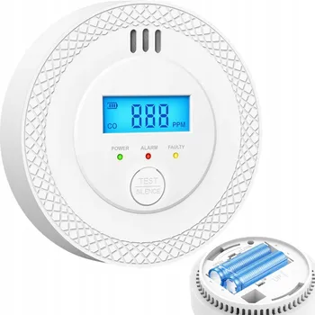 Detektor CO DETEKTOR OXIDU UHELNATÉHO (CO) ČIDLO HLÁSIČ CERTIFIKOVANÝ 2x BATERIE AA