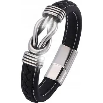 Náramek Pánský Náramek Kožený Ocel Kůže 2